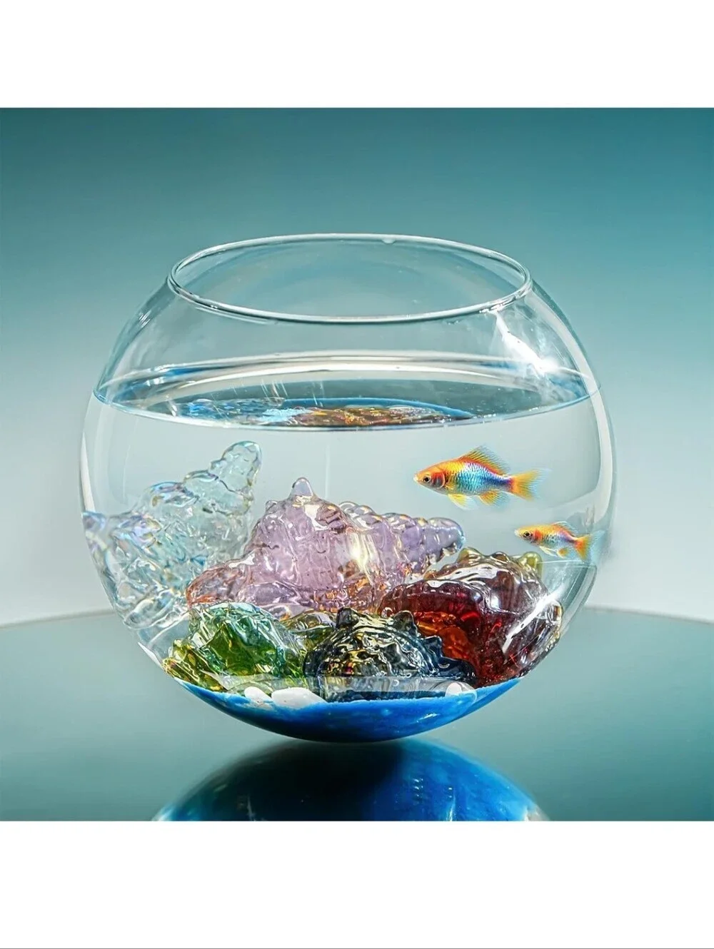 Hand-Blown Glass Shell Accent - Multicolor Set